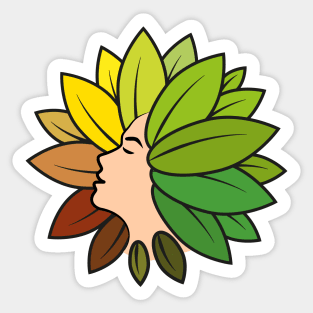 Floral Woman Head Logo II Sticker